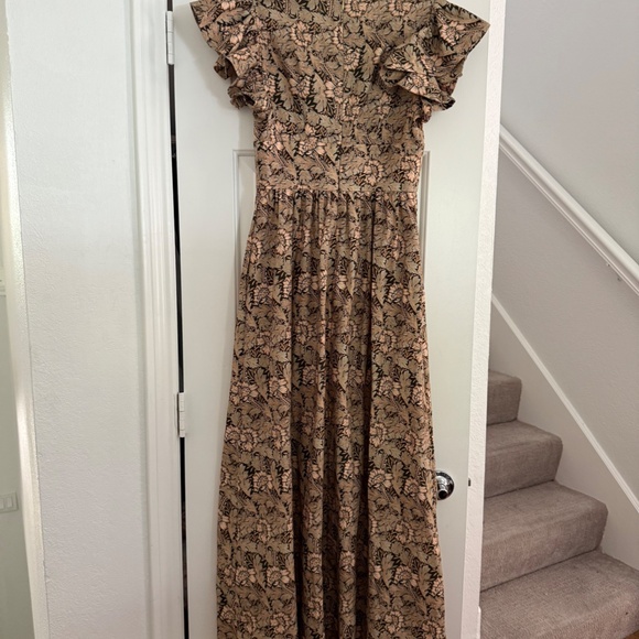 Tuckernuck Floral Maxi Dress in Brown and Cream - Picture 9 of 12